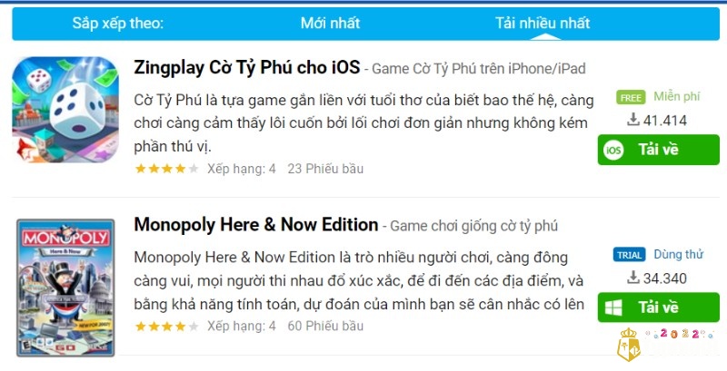 Download Game Cờ Tỷ Phú dễ dàng trên smartphone