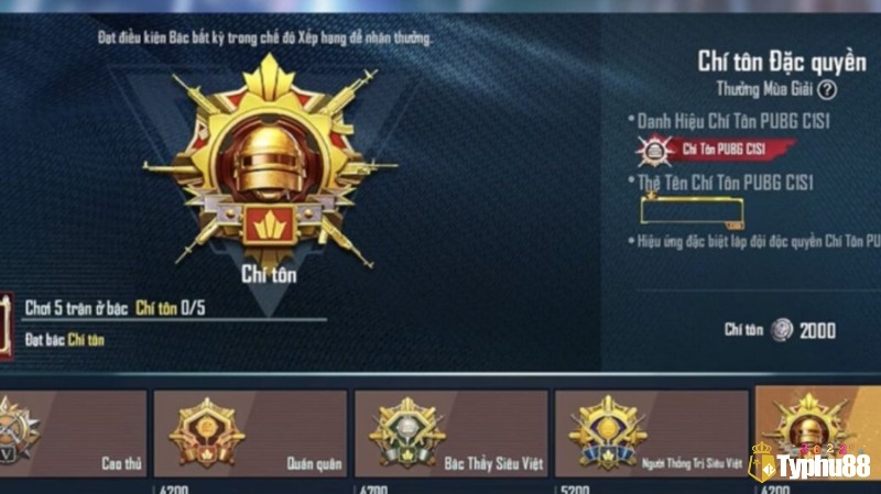 Các bậc Rank trong Pubg phổ biến nhất và điểm nhận được