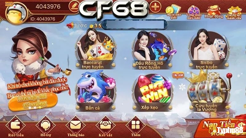 Giao diện web game thiết kế hiện đại bắt mắt