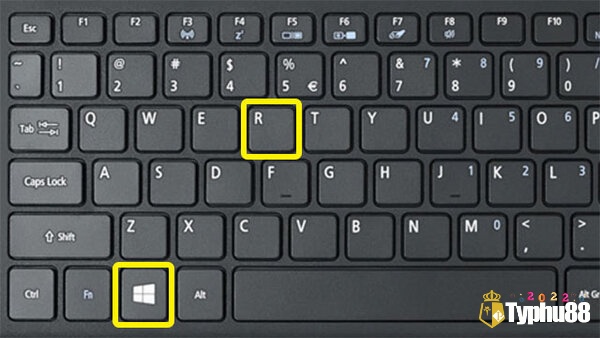 Nhấn Windows + R để mở hộp thoại Run